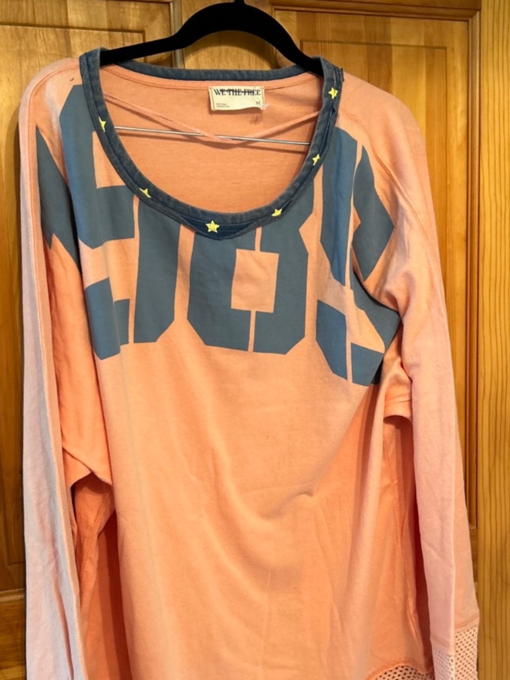 NWOT Free People XS Oversized 1985 Courtside Cozy College Sweatshirt